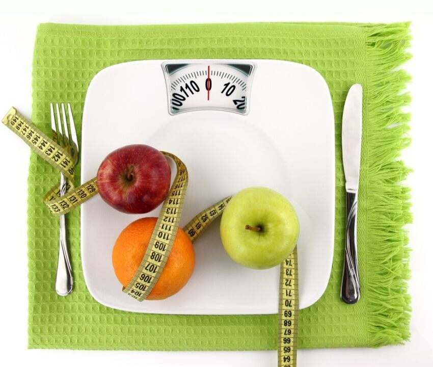 Fruits on a scale